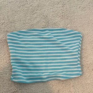 Striped Blue and White Tube Top